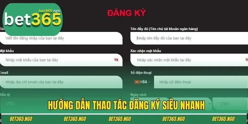 Hướng dẫn thao tác đăng ký siêu nhanh